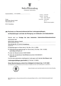 Nachweis Steuerschuldnerschaft §13b bis 31.0 7.2026