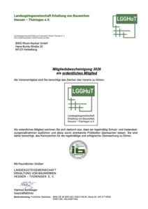 LGGHuT, Mitgliedsbescheinigung_2026